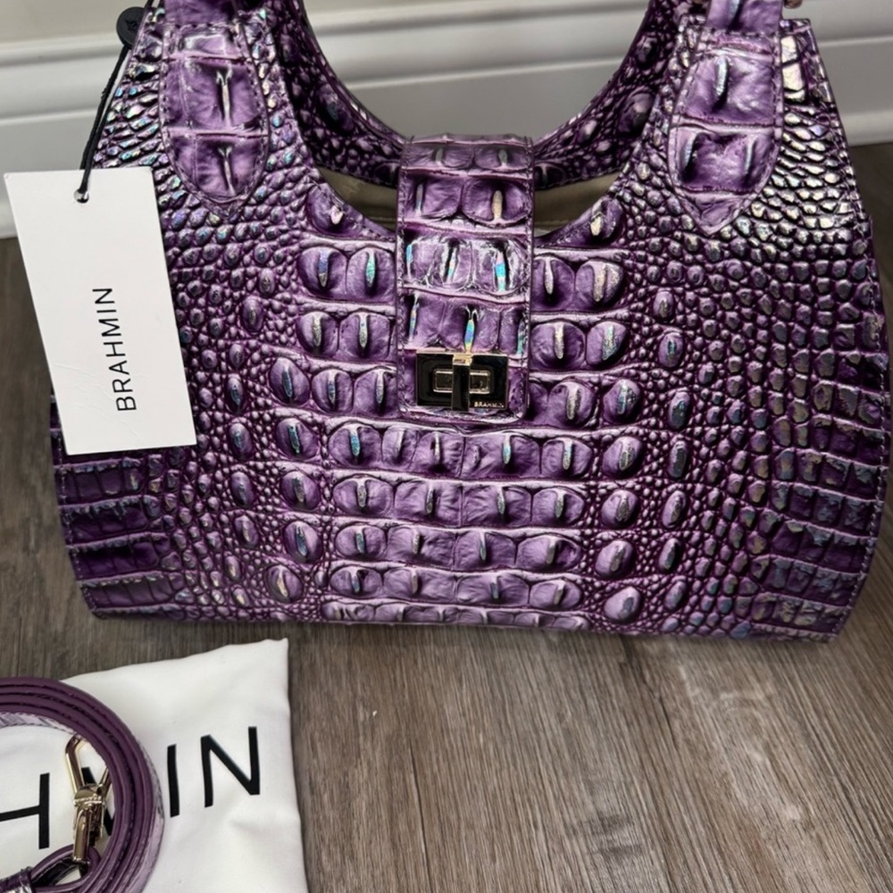Brahmin Adrian Passion Purple Melbourne Crossbody Handbag